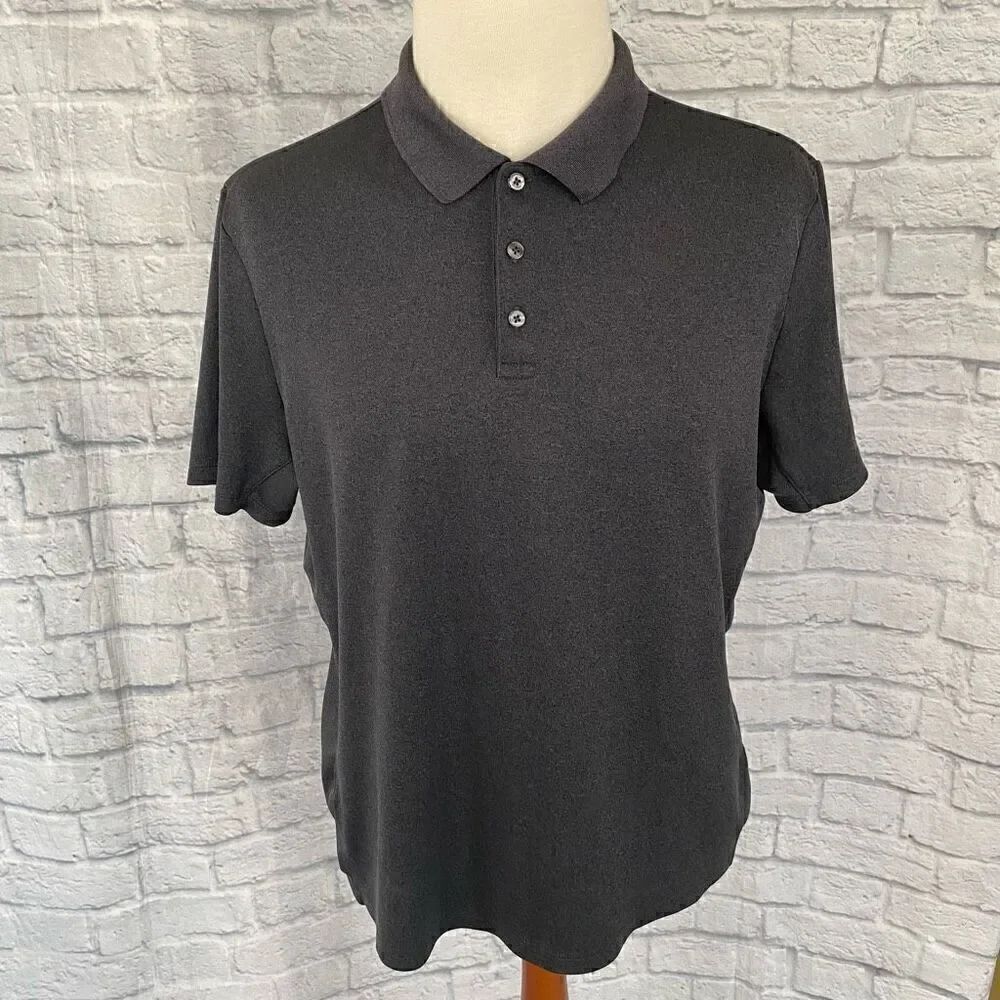 Fila sport dri fit short sleeve 3 button polo shirt grey sz XL men